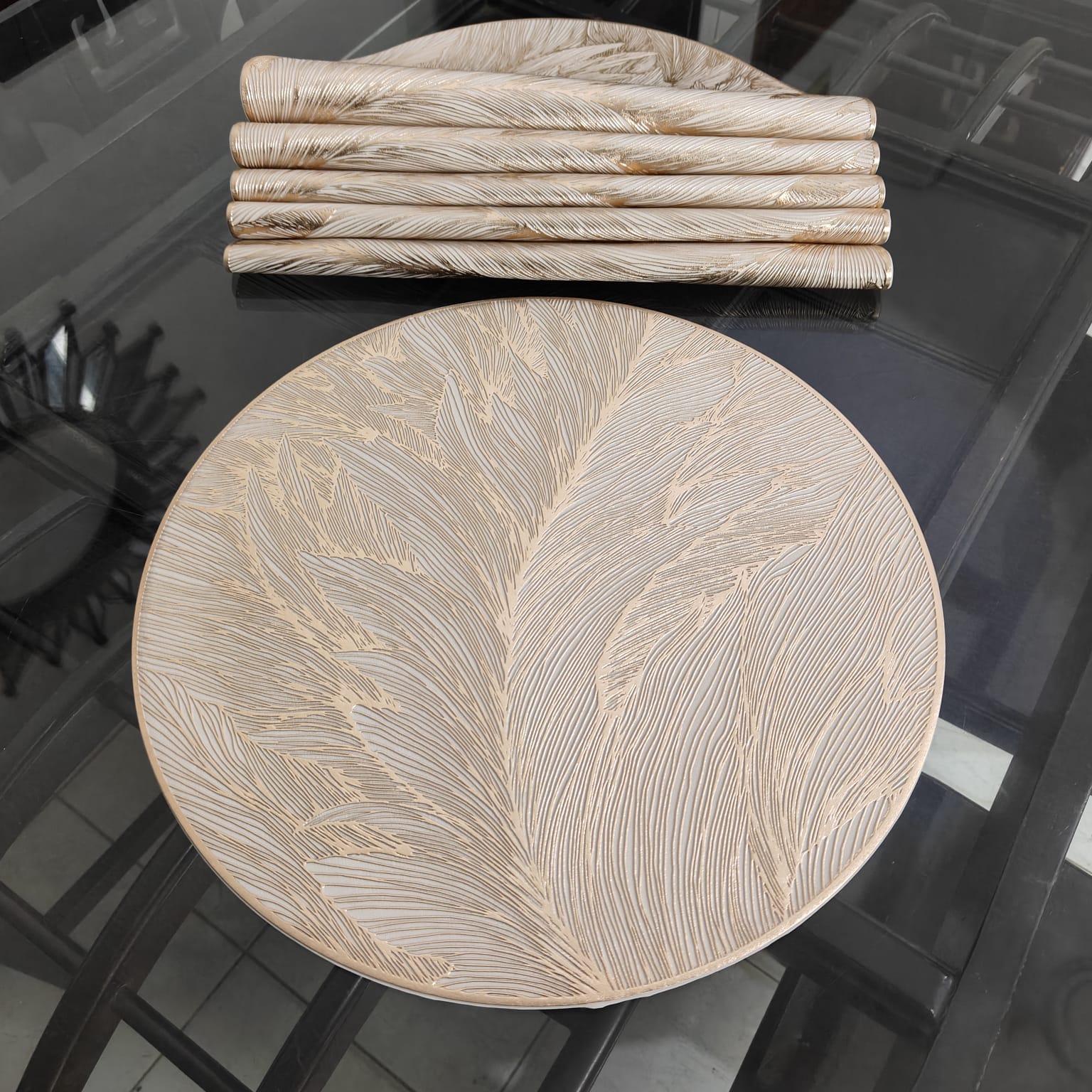 6 Pcs Placemat Fashion PVC Dining Table Mat Plate Pads D 003