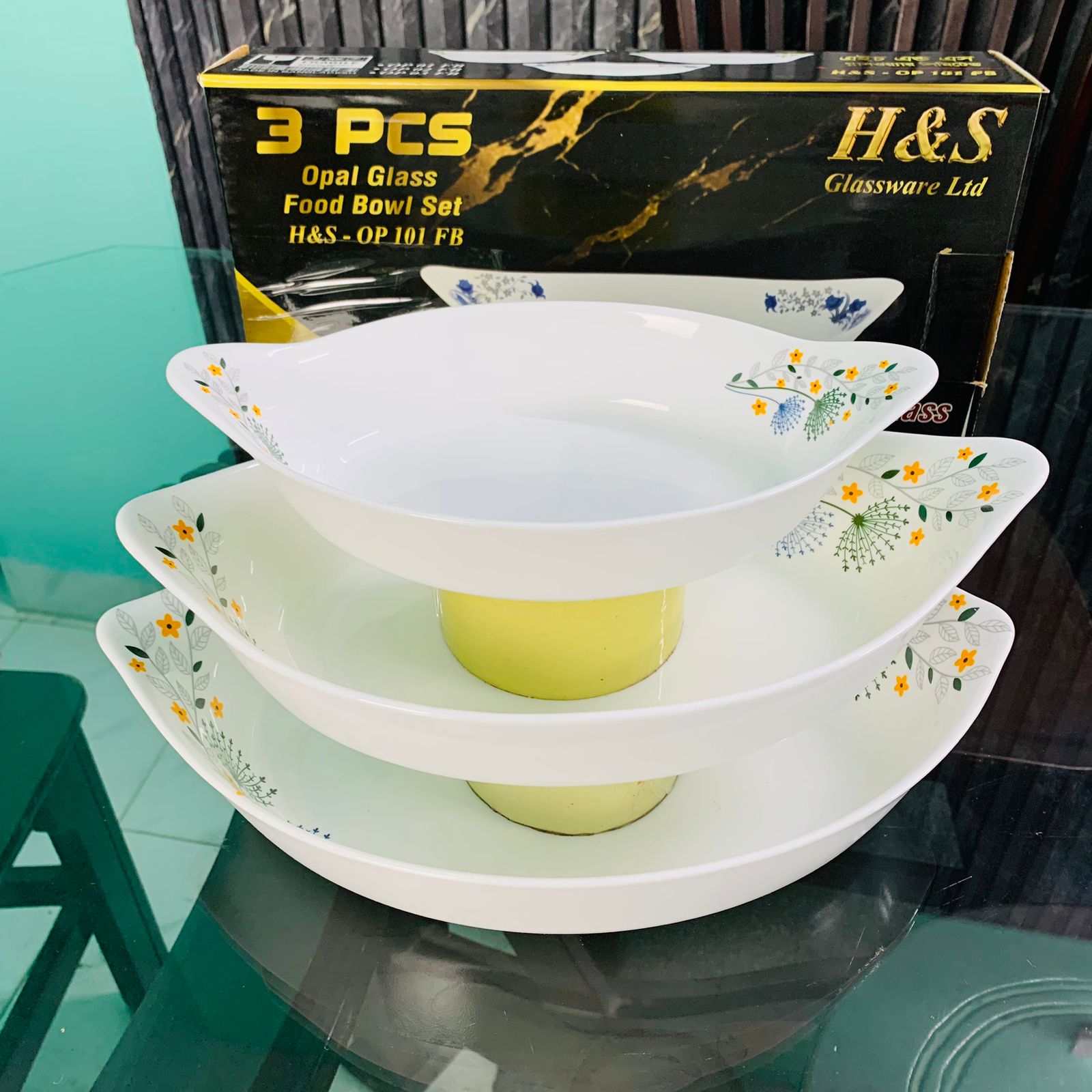 3pcs Pyrex Opal Glass Ovenproof Serving Dish Y