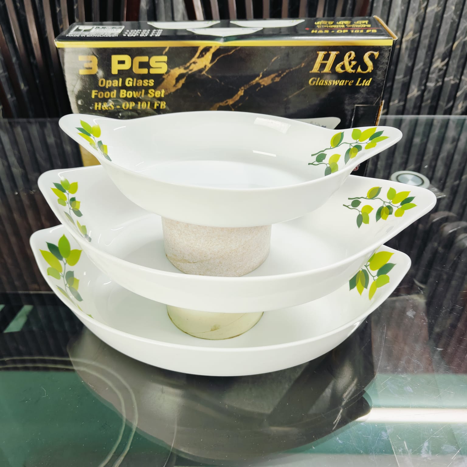 3pcs Pyrex Opal Glass Ovenproof Serving Dish G