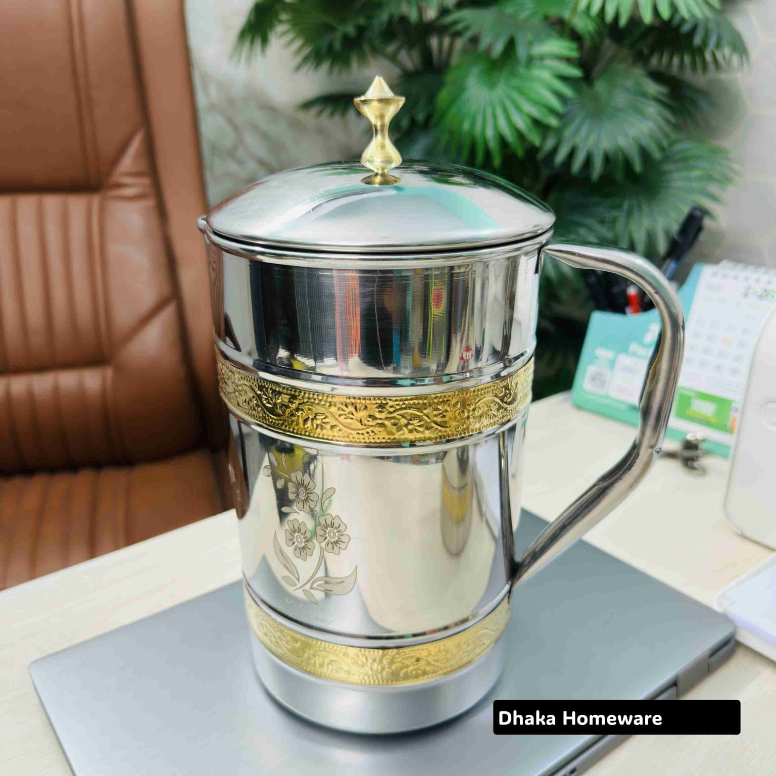 3 litter new Double  Pitol work Stainless Steel Laser print Jug 57