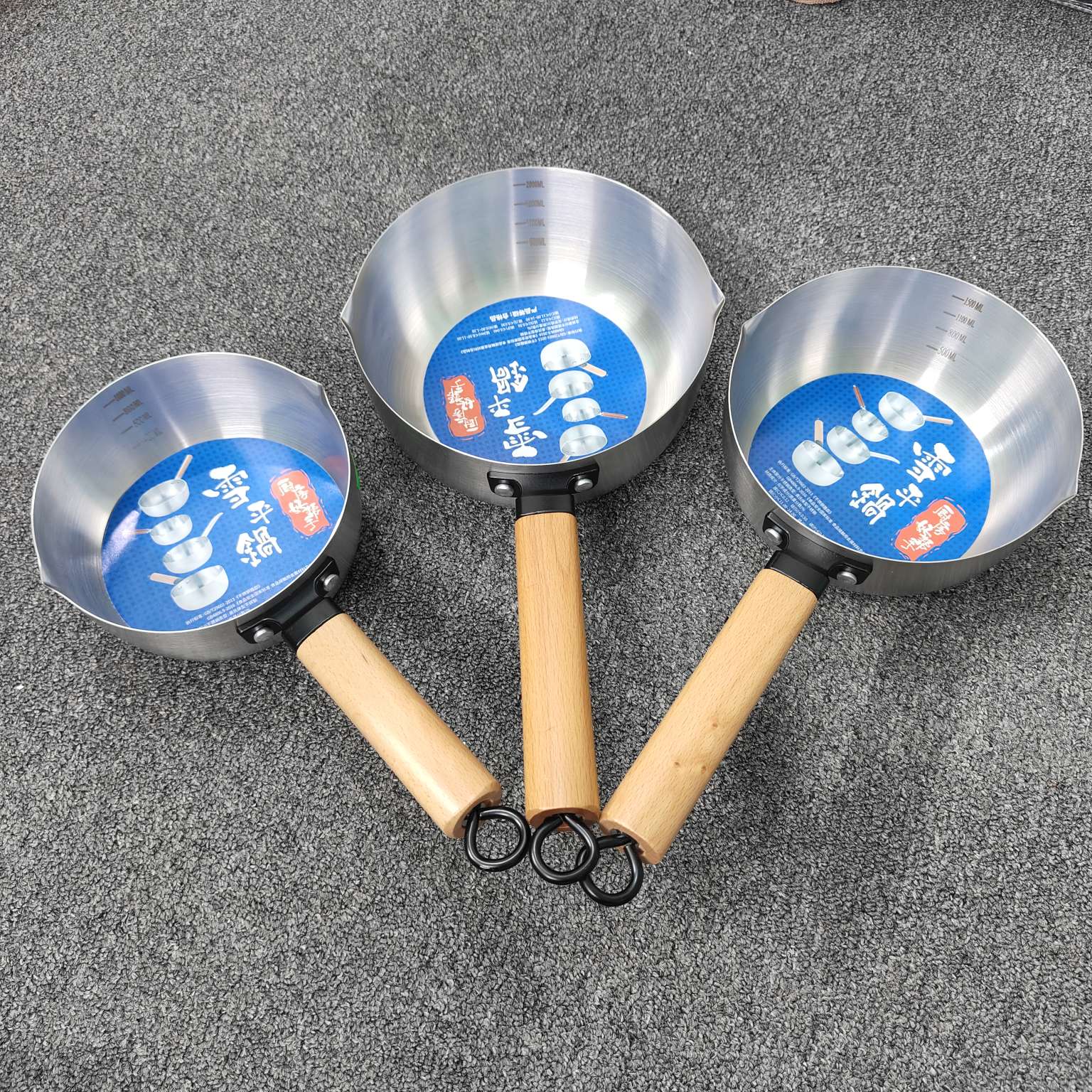 Premium Stainless Steel Milk Pan with Wooden Handle