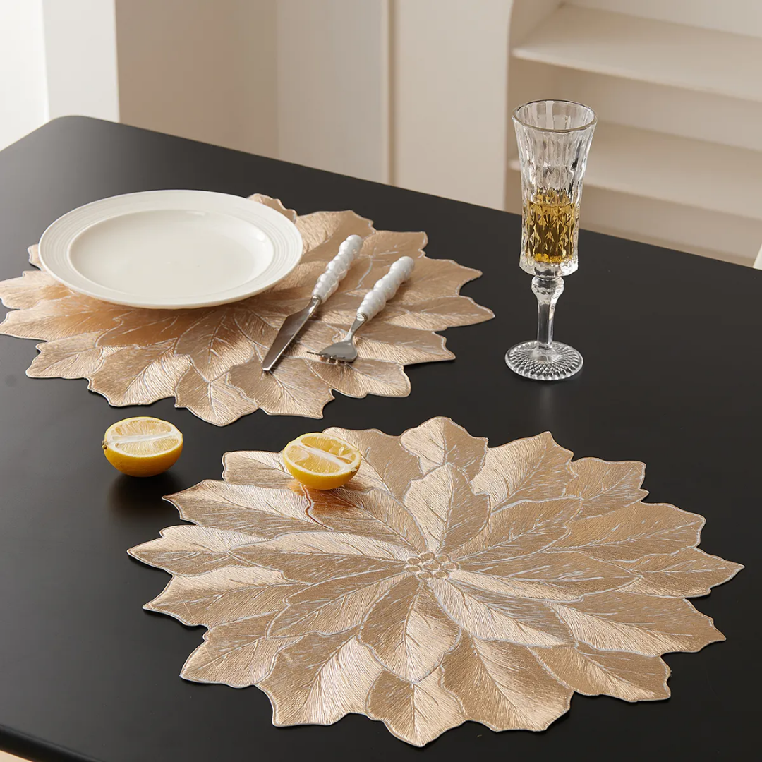 Golden New 6 Pcs Placemat Fashion PVC Dining Table Mat Plate Pads 1027