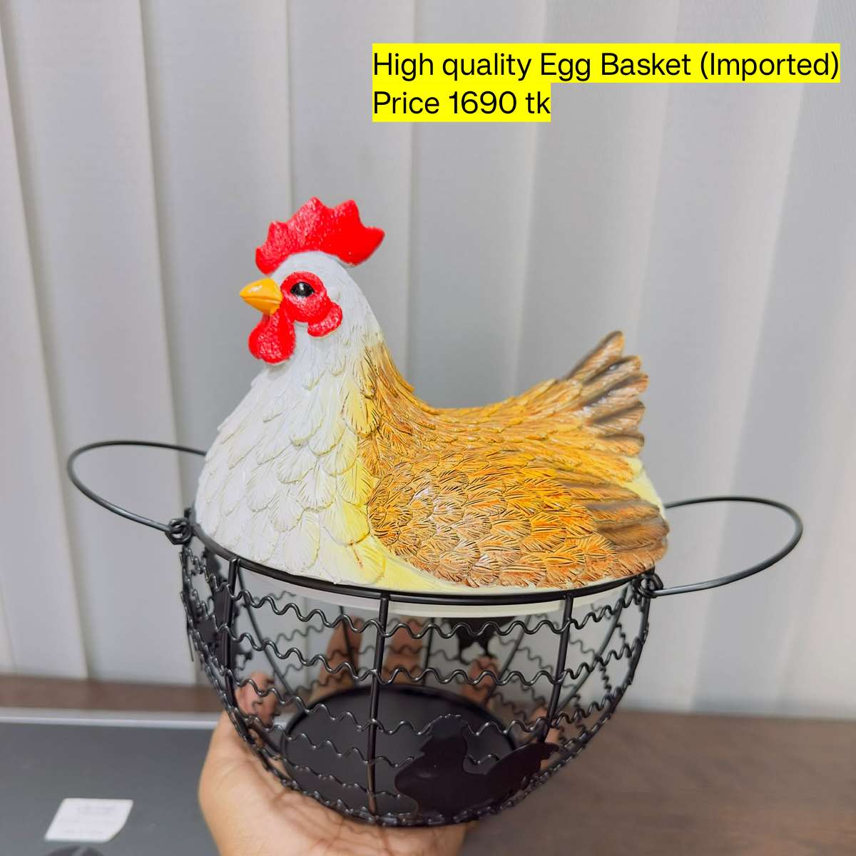 Premium Colorful Chicken Egg Basket Fiber Lid 4009