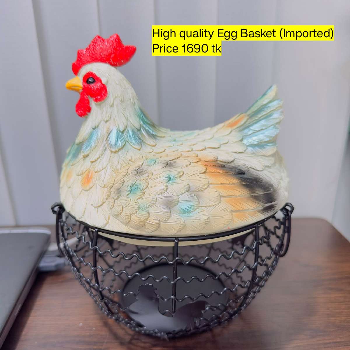 Premium Colorful Chicken Egg Basket Fiber Lid 4010