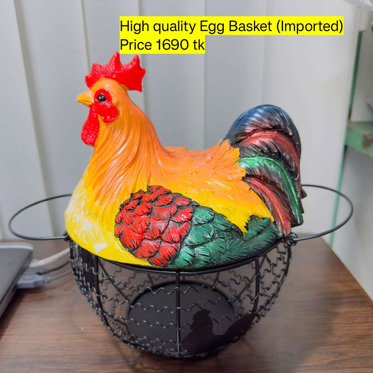 Premium Colorful Chicken Egg Basket Fiber Lid 4011