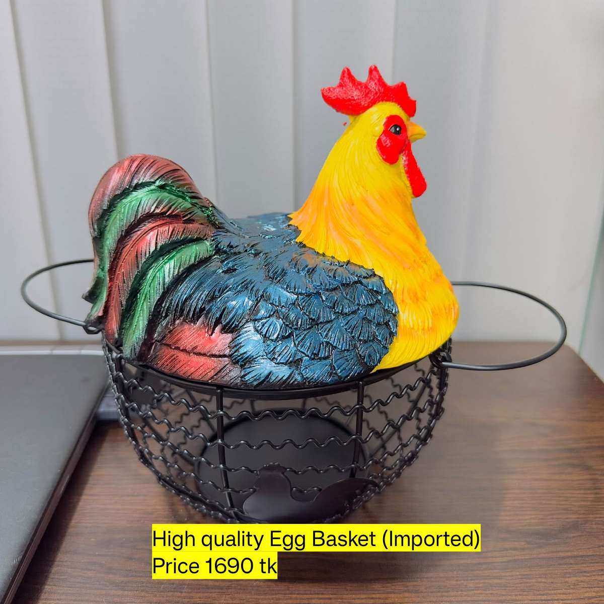 Premium Colorful Chicken Egg Basket Fiber Lid 4012